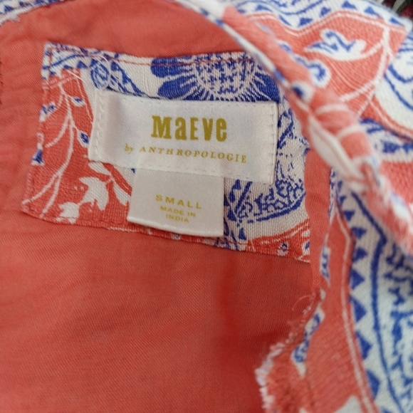 Maeve Halter Slim Mini Dress Anthropologie Button Printed V Neck - Picture 14 of 14